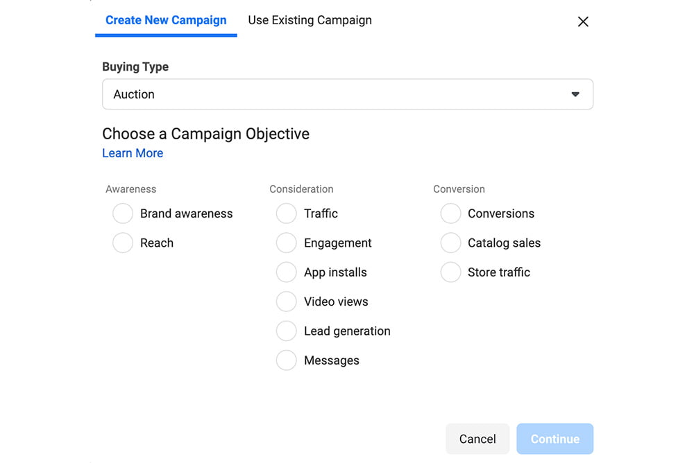 Ad Campaign Structure on Facebook for dropshipping