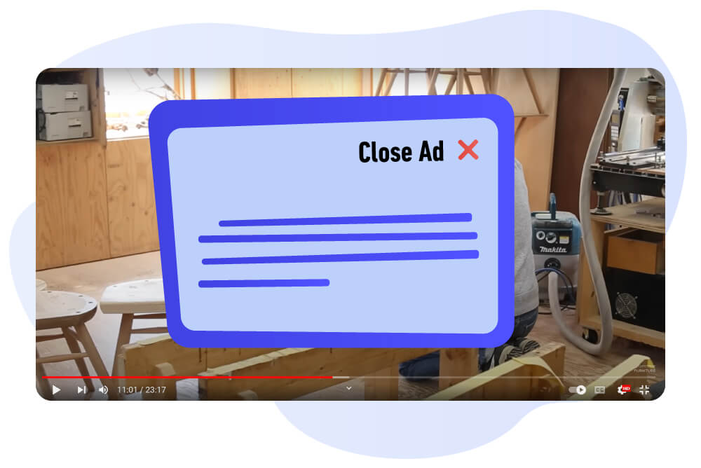 Closing ad button