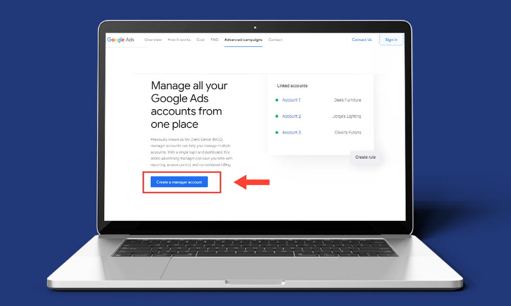 how to create your Google Ads Manager Account