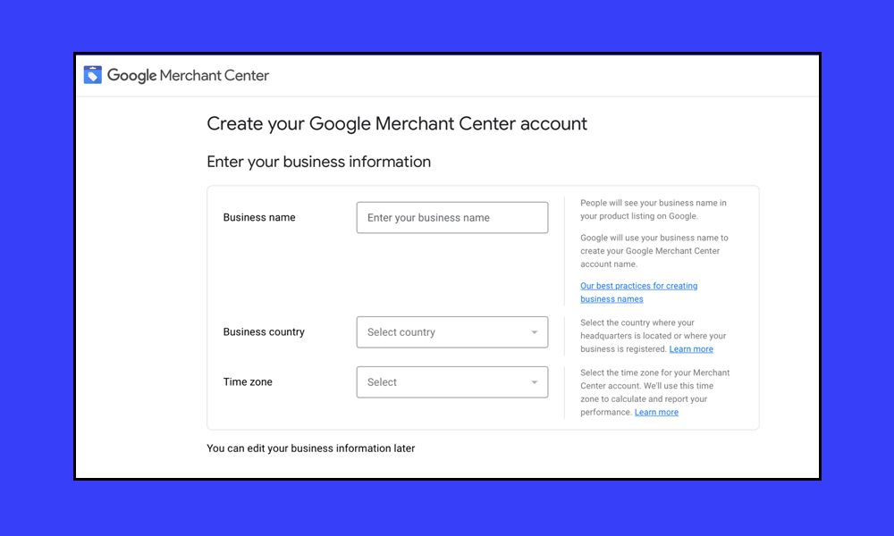 Complete your Business Profile